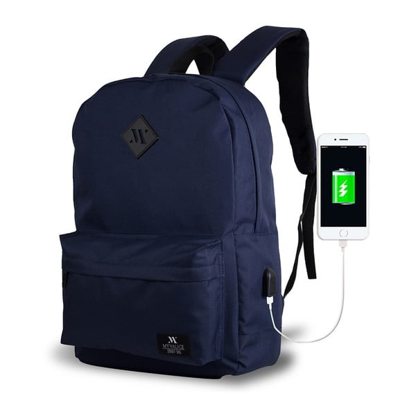 Tmavě modrý batoh s USB portem My Valice SPECTA Smart Bag