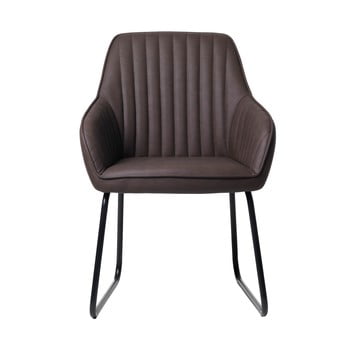 Scaun tapițat unique furniture brooks, maro închis