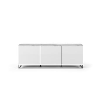 Masă tv cu blat alb temahome join, 180 x 65 cm, alb - negru