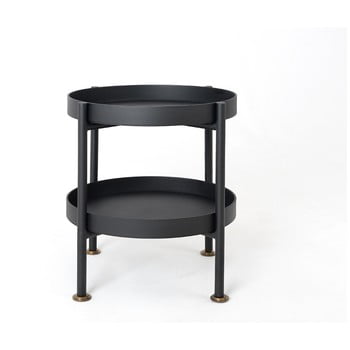 Masă auxiliară cu blaturi suprapuse custom form hanna, ⌀ 40 cm, negru