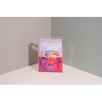 Ramă foto cu apă doiy unicorn, 11 x 16 cm, roz