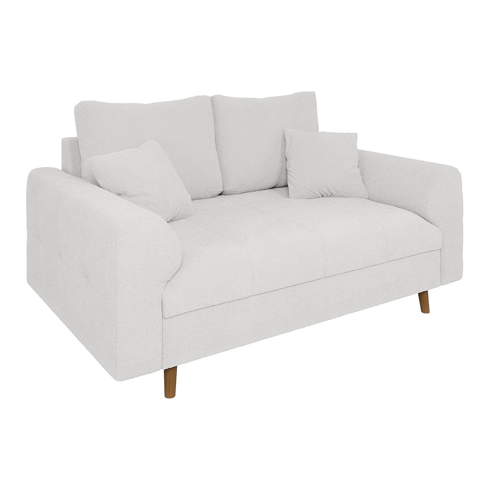 Bílá pohovka z textilie bouclé 150 cm Ariella – Ropez