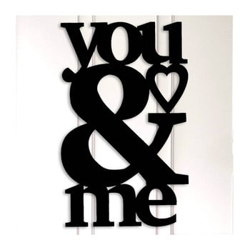 Decorațiune metalică de perete you & me, negru