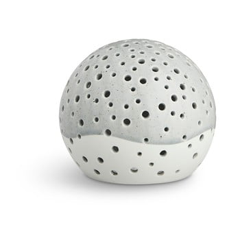 Sfeșnic din porțelan bone china kähler design nobili, ⌀ 12 cm, gri