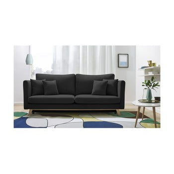 Canapea extensibilă cu 3 locuri bobochic paris triplo, negru