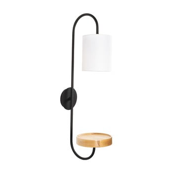 Aplică metalică cu abajur alb opviq lights marylena, negru