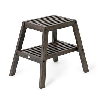 Scaun din lemn de stejar wireworks slatted stool, negru