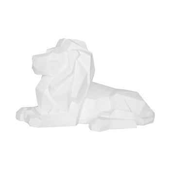 Statuetă pt living origami lion, alb mat