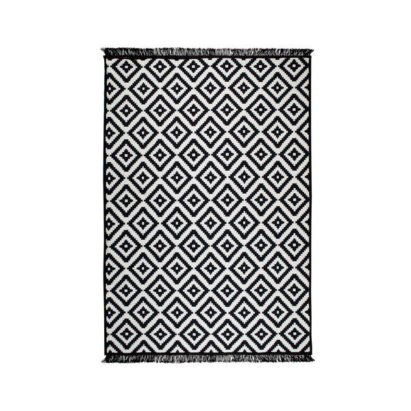 Černo-bílý oboustranný koberec Helen, 80 x 150 cm