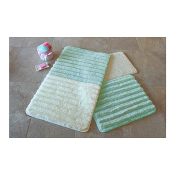 Set 3 covorașe de baie confetti bathmats, verde - alb