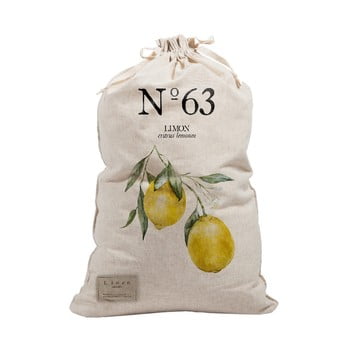 Sac textil pentru rufe linen bag lemons, înălțime 75 cm