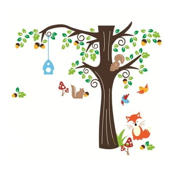 Set autocolante ambiance nut tree and fox