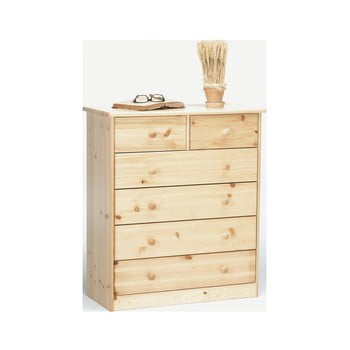 Comodă cu 6 sertare în decor natural steens mario, înălțime 89,1 cm