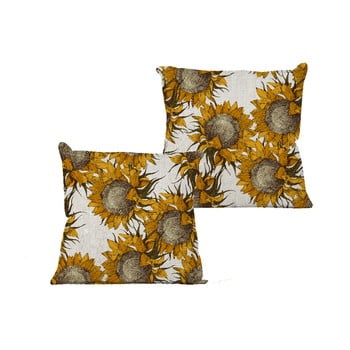 Față de pernă linen sunflower, 45 x 45 cm