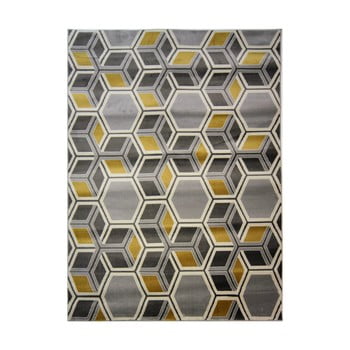 Covor flair rugs cocktail mimosa grey ochre, 160 x 230 cm