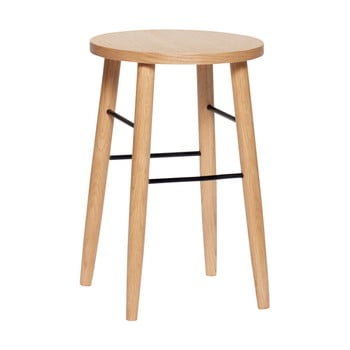 Scaun bar din lemn de stejar hübsch oak bar stool, înălțime 52 cm