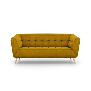 Canapea cu tapițerie de catifea interieurs 86 Étoile, 170 cm, galben
