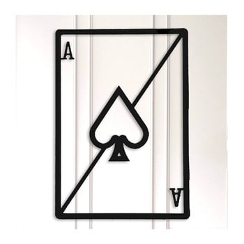 Decorațiune metalică de perete card, negru