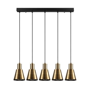 Lustră de 5 becuri opviq lights kem tube, auriu