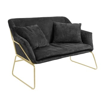 Canapea cu 2 locuri leitmotiv glam, negru