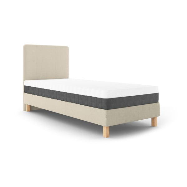 Béžová jednolůžková postel Mazzini Beds Lotus, 90 x 200 cm