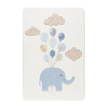 Covor pentru copii confetti sweet elephant, 133 x 190 cm, alb