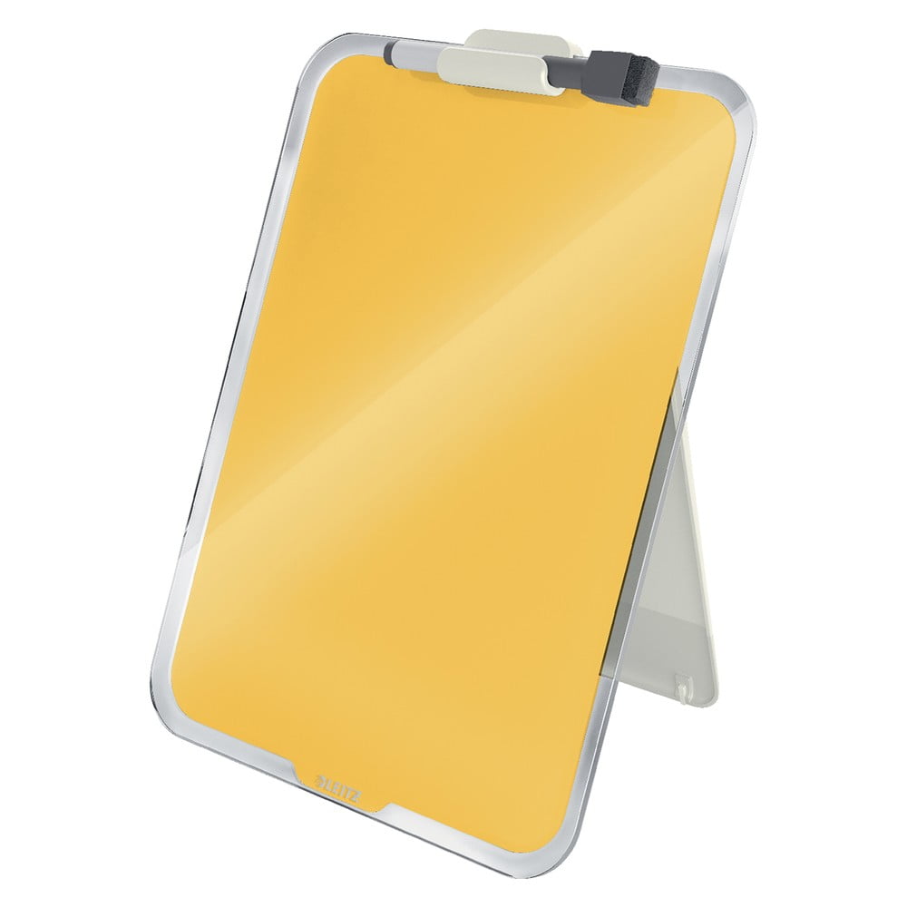 Žlutý skleněný flipchart na stůl Leitz Cosy, 22 x 30 cm
