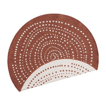 Covor reversibil adecvat interior/exterior bougari bali, Ø 140 cm, roșu-crem