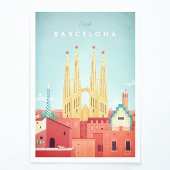 Poster Travelposter Barcelona, A2
