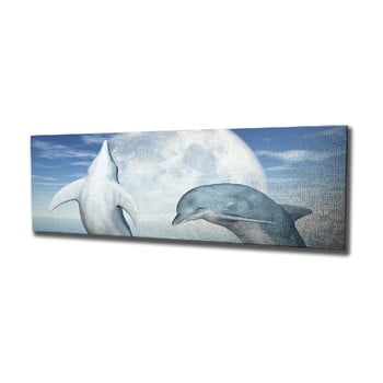 Tablou pe pânză dolphins, 80 x 30 cm