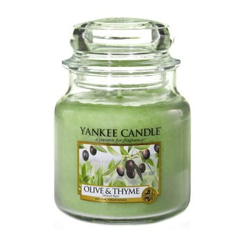 Lumânare parfumată yankee candle olive and thyme, timp de ardere 65 - 90 ore