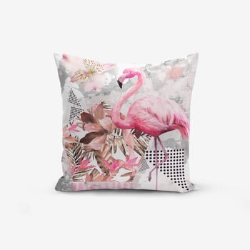 Față de pernă minimalist flamingo modern, 45 x 45 cm
