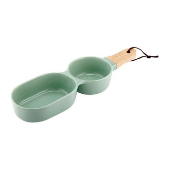 Bol dublu pentru servit, din porțelan, ladelle classic, verde