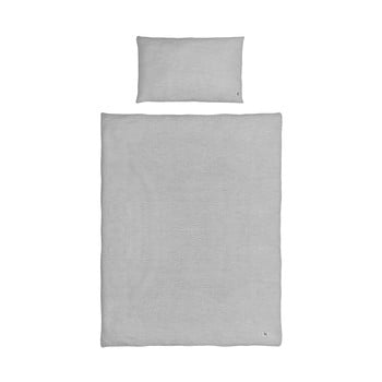 Lenjerie de pat din in pentru copii bellamy stripes, 140 x 200 cm, gri