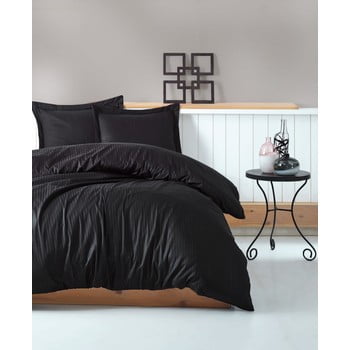 Lenjerie de pat cu husă de saltea stripe, 200 x 220 cm, negru