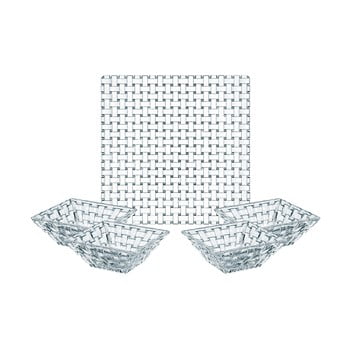 Set 4 boluri pentru servit și tavă din cristal nachtmann bossa nova
