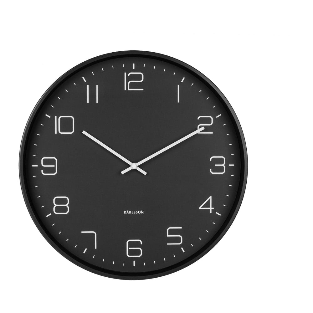 Černé nástěnné hodiny Karlsson Lofty, ø 40 cm
