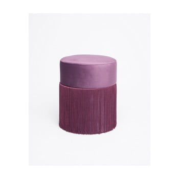Puf cu husă din catifea velvet atelier, ø 36 cm, mov