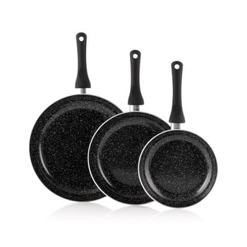 Set 3 tigăi innovagoods stone, negru