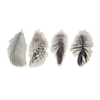 Set 4 decorațiuni din porțelan Bloomingville Plumas