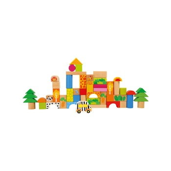 Set cuburi pentru copii legler zoo, 17 buc.