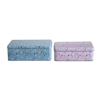 Set 2 cutii depozitare din tablă premier housewares stellar, 13 x 20 cm