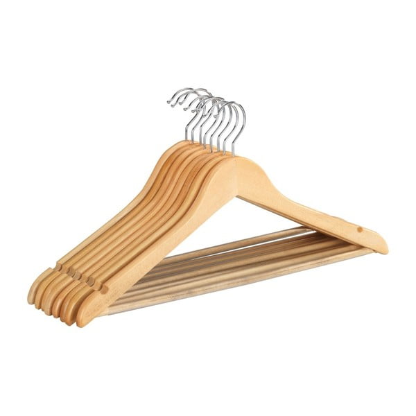 Sada 8 dřevěných ramínek na oblečení Wenko Shaped Hanger Eco
