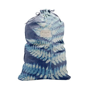 Săculeț textil pentru haine linen couture bag blue leaf, înălțime 75 cm