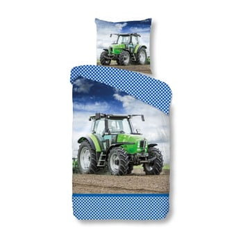 Lenjerie de pat din bumbac pentru copii good morning green, 140 x 200 cm