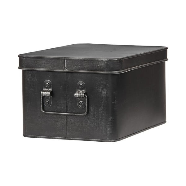 Černý kovový úložný box LABEL51 Media, šířka 27 cm