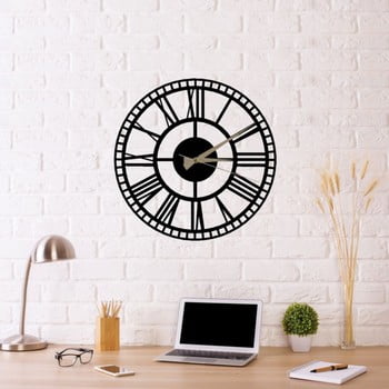 Ceas de perete roman clock 2, ⌀ 50 cm, negru