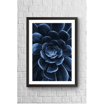 Tablou cu ramă Piacenza Art Blue Flower Black Frame, 30 x 20 cm