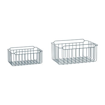 Set 3 coșuri depozitare hübsch wire azul, albastru