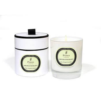 Lumânare parfumată parks candles london aromatherapy, aromă de pere, portocale și levănțică, 50 ore